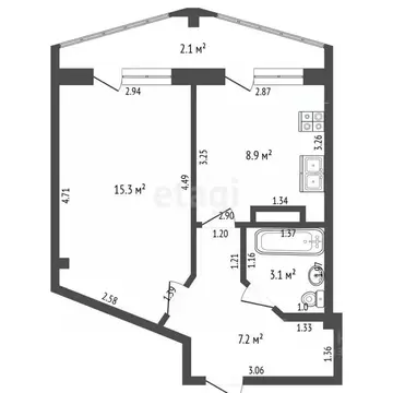 1-к кв. Мордовия, Саранск просп. 60 лет Октября, 143 (34.5 м)