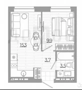 1-к кв. Свердловская область, Екатеринбург ул. Академика Курчатова ...