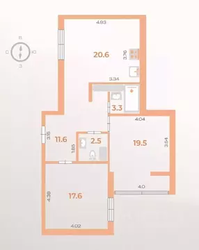 2-к кв. Санкт-Петербург проезд Дизельный, 11к2 (75.1 м)