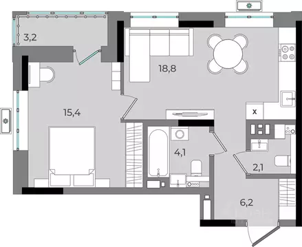 1-к кв. Удмуртия, Ижевск Северо-Западный жилрайон, 2-й мкр, Новый ...