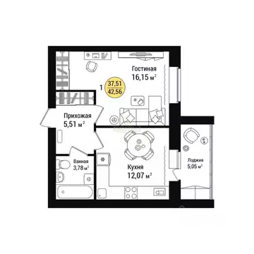 1-к кв. Марий Эл, Йошкар-Ола городской округ, с. Семеновка ул. ...