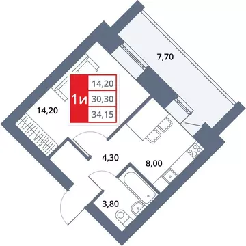 1-к кв. Башкортостан, Октябрьский 33-й мкр,  (34.15 м)