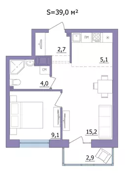 2-к кв. Карелия, Петрозаводск Перевалка-2 мкр,  (39.0 м)
