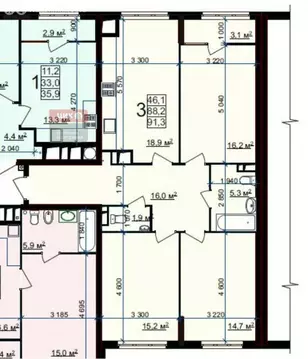 3-комнатная квартира: Рязань, Быстрецкая улица, 18к3 (88.4 м)