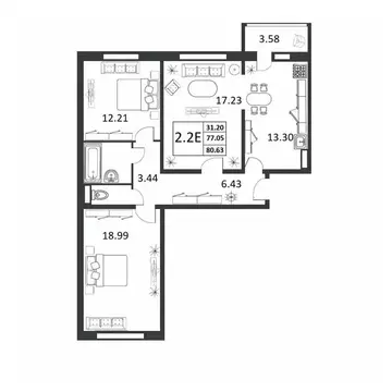 3-к кв. Новгородская область, Великий Новгород ул. Якова Павлова, 15 ...