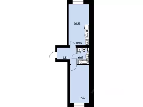 1-к кв. Воронежская область, Рамонский район, Яменское с/пос, пос. ...