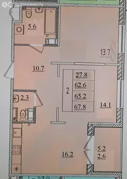 2-комнатная квартира: посёлок Шушары, Соколиная улица, 8к1 (62.6 м)