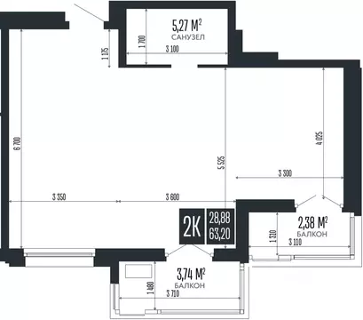 2-к кв. Алтайский край, Барнаул Опера Резиденс жилой комплекс, БС3 ...