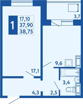 1-к кв. Башкортостан, Уфа Дема жилрайон, Новая Дема жилой комплекс ...