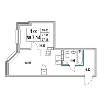 1-к кв. Ленинградская область, Выборг ул. 2-я Южная, 4 (37.11 м)