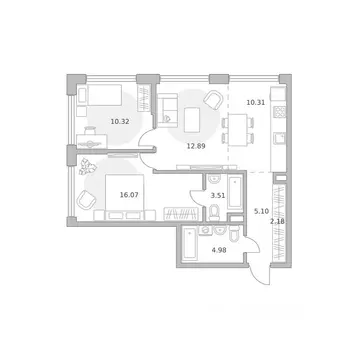 3-к кв. Москва ул. Народного Ополчения (65.36 м)