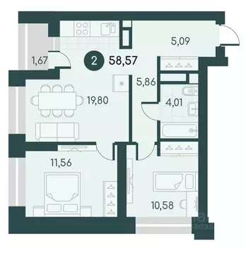 2-к кв. Курганская область, Курган Малиновые высоты жилой комплекс ...