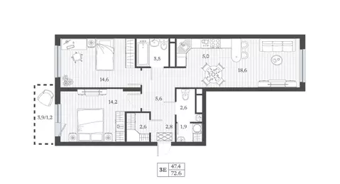 3-к кв. Дагестан, Дербент ул. Сальмана (71.41 м)