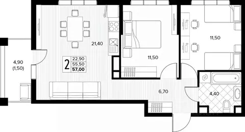 2-к кв. Краснодарский край, Анапа муниципальный округ, с. Сукко ...