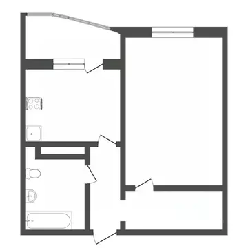 1-к кв. Тюменская область, Тюмень ул. Николая Семенова, 21 (43.4 м)