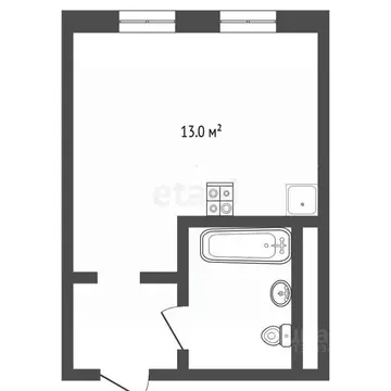 Студия Тюменская область, Тюмень ул. Республики, 204к5 (28.0 м)