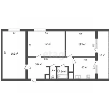 3-к кв. Мордовия, Саранск ул. Богдана Хмельницкого, 42 (69.5 м)