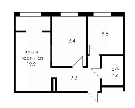 2-к кв. Тюменская область, Тюмень ул. Газовиков, 73к4 (56.5 м)