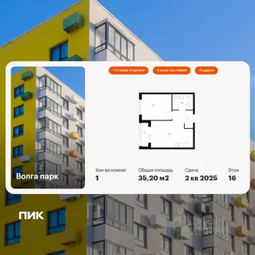 1-к кв. Ярославская область, Ярославль Волга Парк жилой комплекс, 6Б ...