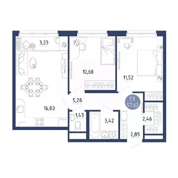 2-к кв. Рязанская область, Рязанский район, Дядьковское с/пос, с. ...