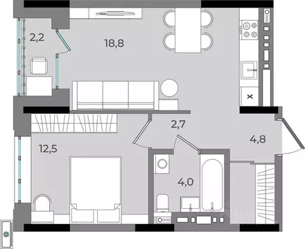 1-к кв. Удмуртия, Ижевск Северо-Западный жилрайон, 2-й мкр, Новый ...
