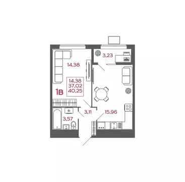 1-к кв. Пензенская область, Пенза ул. Баталина, 31 (40.25 м)