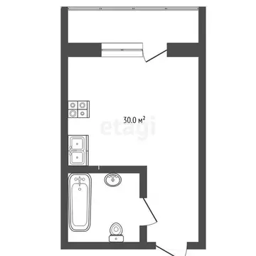 1-комнатная квартира: Томск, Большая Подгорная улица, 87 (30 м)