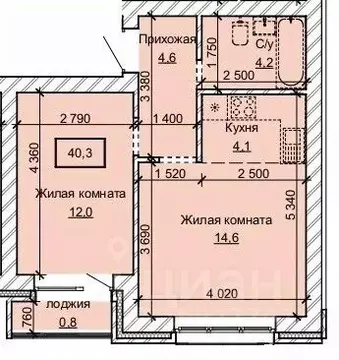 2-к кв. Алтайский край, Барнаул ул. Анатолия (40.3 м)