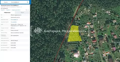 Участок в Томская область, Томск Связист-1 СНТ,  (9.38 сот.)