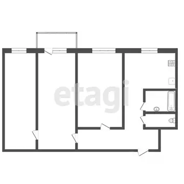 3-к кв. Тюменская область, Тюмень Севастопольская ул., 23 (57.0 м)