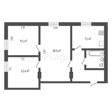 3-к кв. Калужская область, Калуга Телевизионная ул., 10 (60.3 м)