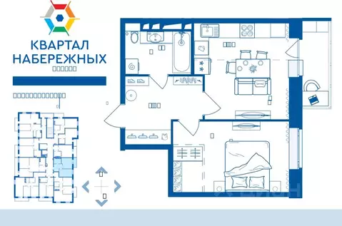 2-к кв. Брянская область, Брянск ул. Братьев Ткачевых, 15к3 (44.4 м)