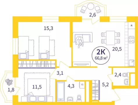 2-к кв. Свердловская область, Екатеринбург ул. 22-го Партсъезда, 3 ...