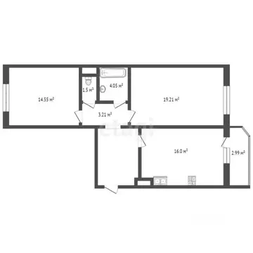 2-к кв. Тюменская область, Тюмень ул. Дмитрия Менделеева, 12к1 (66.3 ...