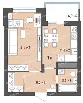 1-к кв. Воронежская область, Воронеж бул. Содружества, 1 (40.4 м)