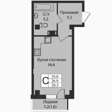 Студия Ленинградская область, Всеволожск Южный мкр, ул. Крымская, 1 ...