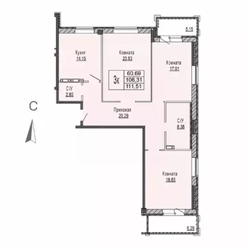 3-к кв. Ярославская область, Ярославль Ривьера Парк жилой комплекс ...