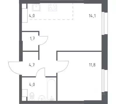 1-к кв. Москва Сосенское поселение, просп. Куприна, 40к9 (39.2 м)