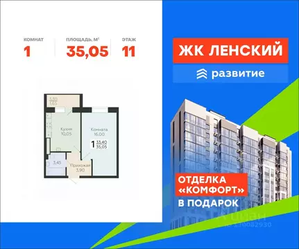 1-к кв. Ленинградская область, Всеволожск Южный мкр, Радужный жилой ...