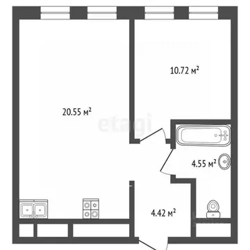 1-к кв. Тюменская область, Тюмень ул. Пожарных и Спасателей, 14 (40.0 ...