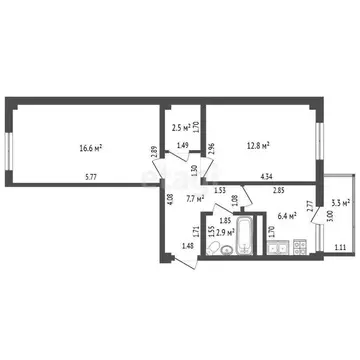 2-комнатная квартира: Анапа, Рождественская улица, 57к2 (52.7 м)