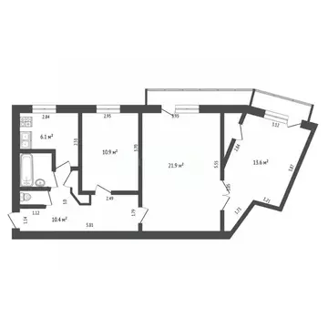 3-к кв. Удмуртия, Ижевск Тверская ул., 52 (68.1 м)