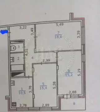 3-к кв. Курская область, Курск ул. Карла Либкнехта, 22 (80.5 м)