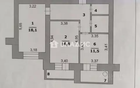 2-к кв. Белгородская область, Белгород ул. Щорса, 57 (62.8 м)