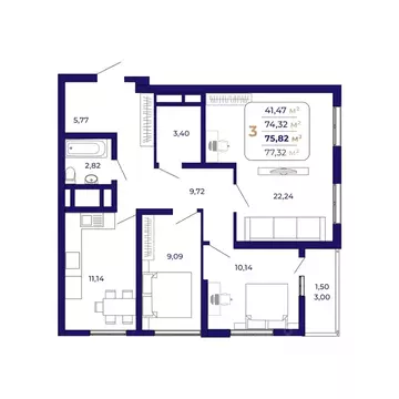 3-к кв. Башкортостан, Уфа Затон-Восточный жилрайон, Паруса жилой ...