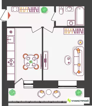 1-к кв. Самарская область, Тольятти ул. Владимира Высоцкого (39.91 м)