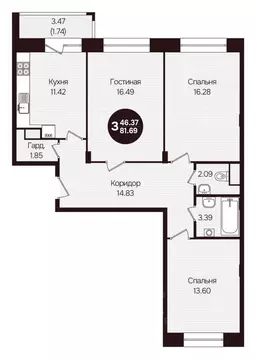 3-к кв. Чувашия, Новочебоксарск ул. Воинов-интернационалистов, поз24 ...