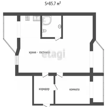 2-к кв. Тверская область, Тверь Вагжановский пер., 14 (80.0 м)