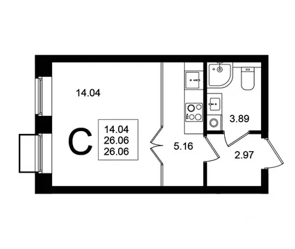 Студия Московская область, Химки Клязьма-Старбеево мкр, Мишино кв-л,  ...