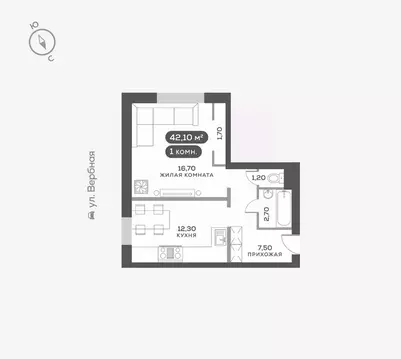 1-к кв. Красноярский край, Красноярск Белый Квартал на Свободном жилой ...